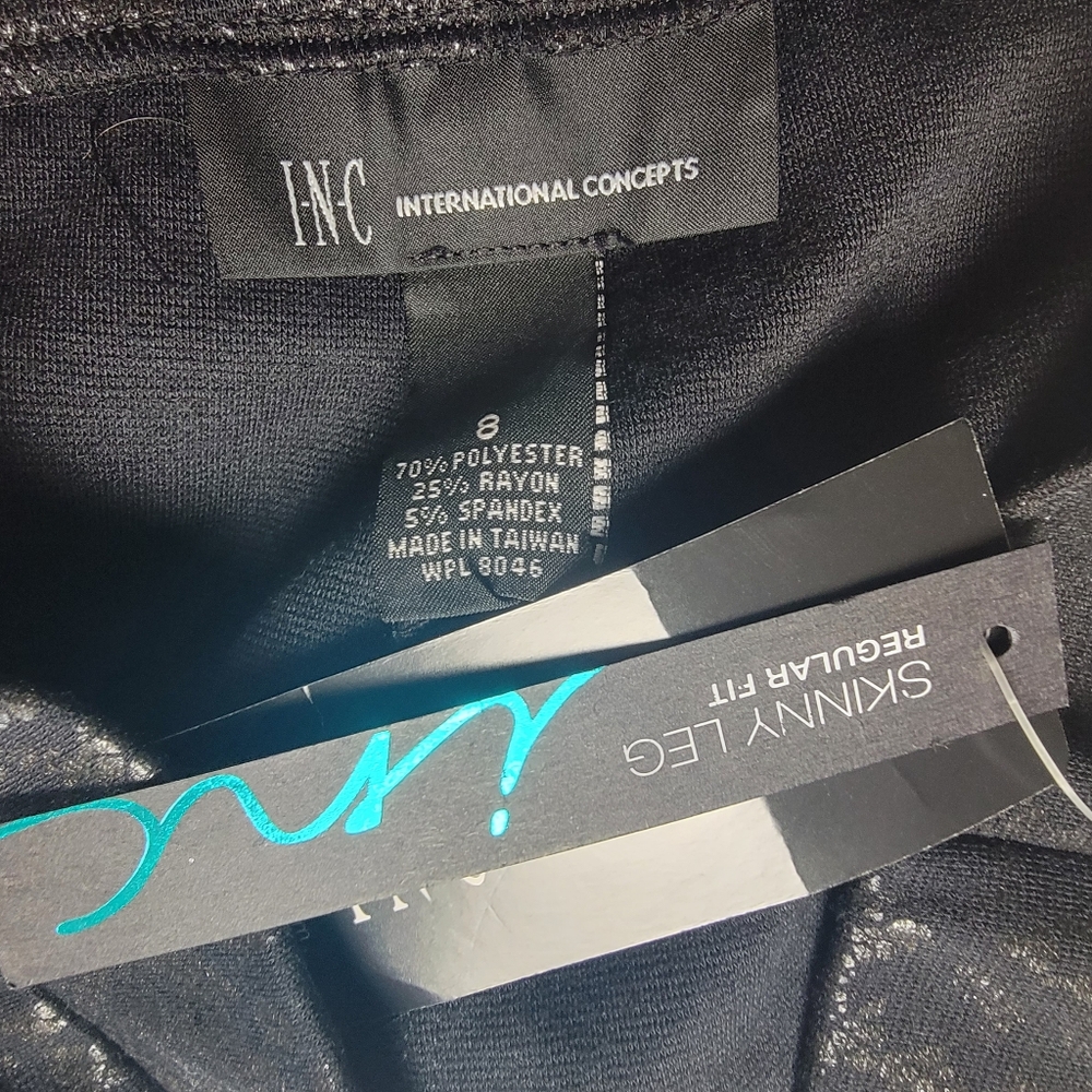 NWT! Black Lace Print Skinny Pants - Picture 8 of 12
